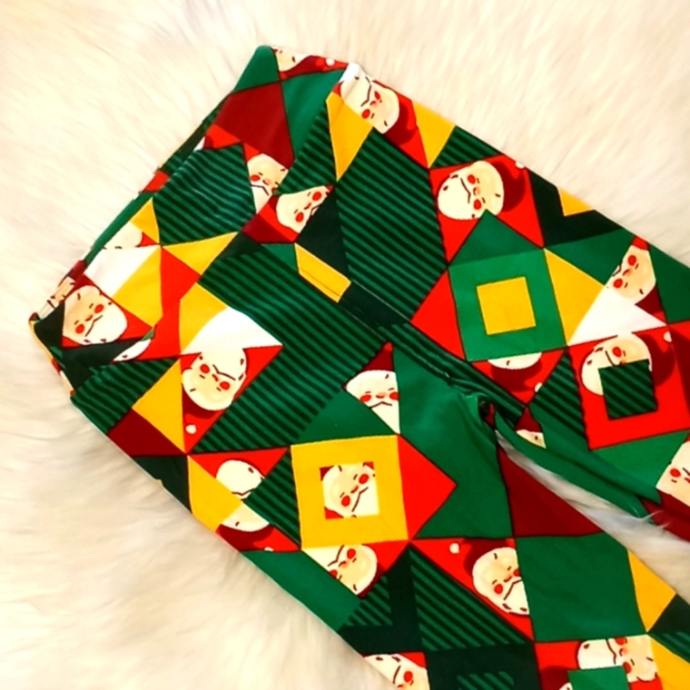 LulaRoe Christmas  Santa Printed L/ XL Leggings-#1205